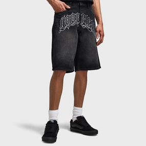 Hoodrich Ritual Denim Jorts Black / White Fastening Closure Lounge Ready