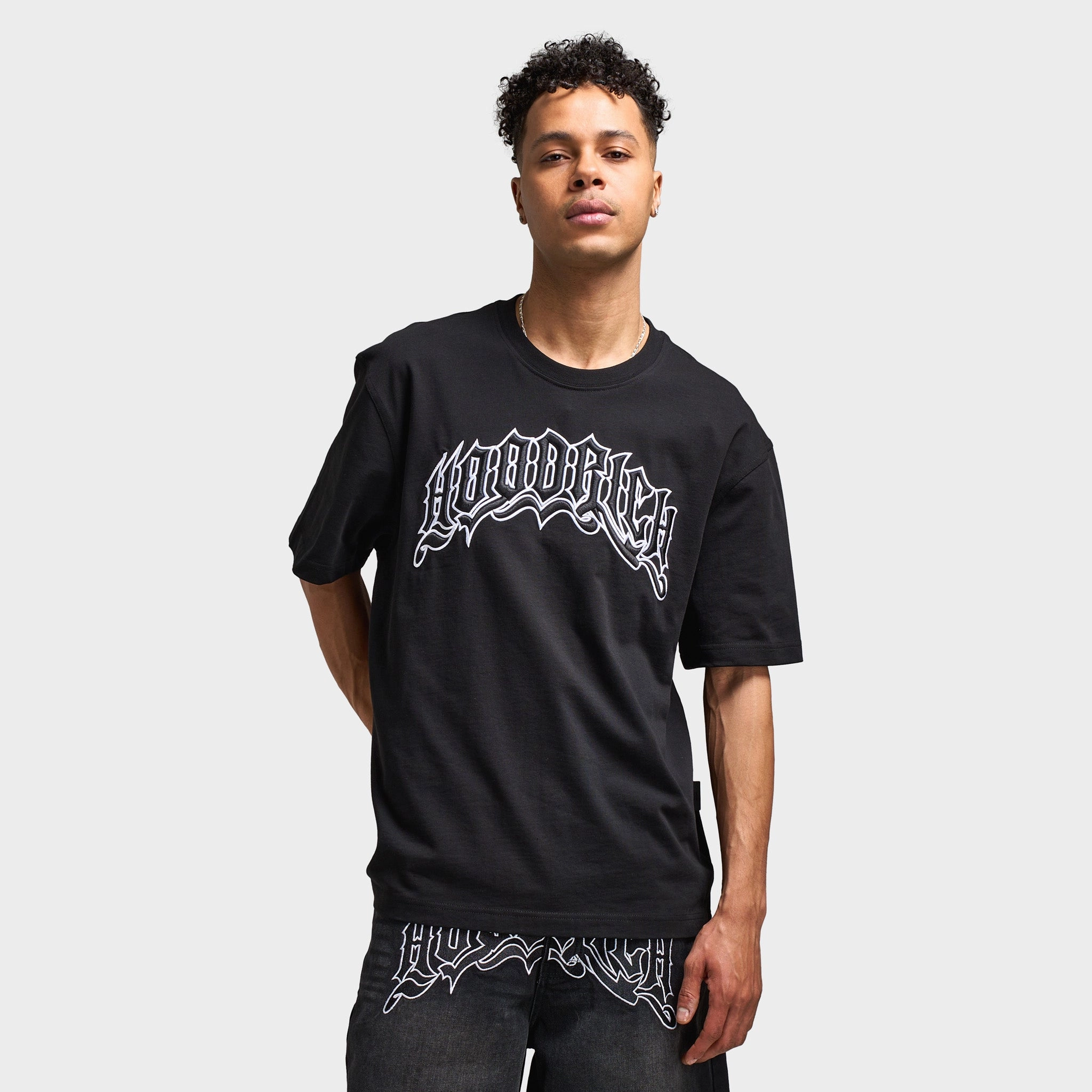 Easy Care Material Body Mapped Vent Zones Hoodrich Ritual Oversized Graphic T-Shirt Black / White
