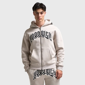 Weather Ready Hoodrich Ritual Oversized Zip Up Hoodie Silver Grey / Blanc De Blank - Black
