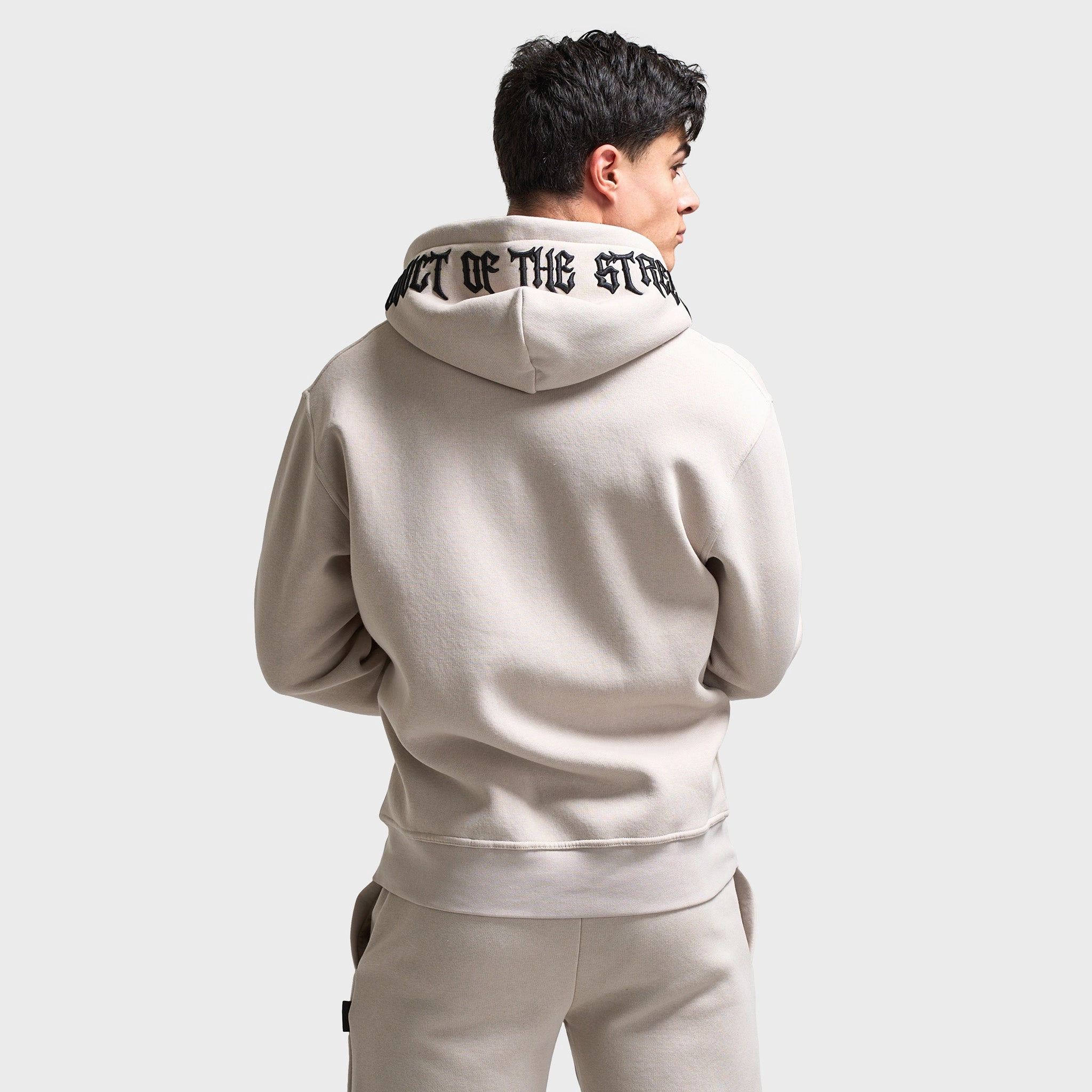 Hoodrich Ritual Oversized Zip Up Hoodie Silver Grey / Blanc De Blank - Black Non Iron Fabric Tech Neutral palette