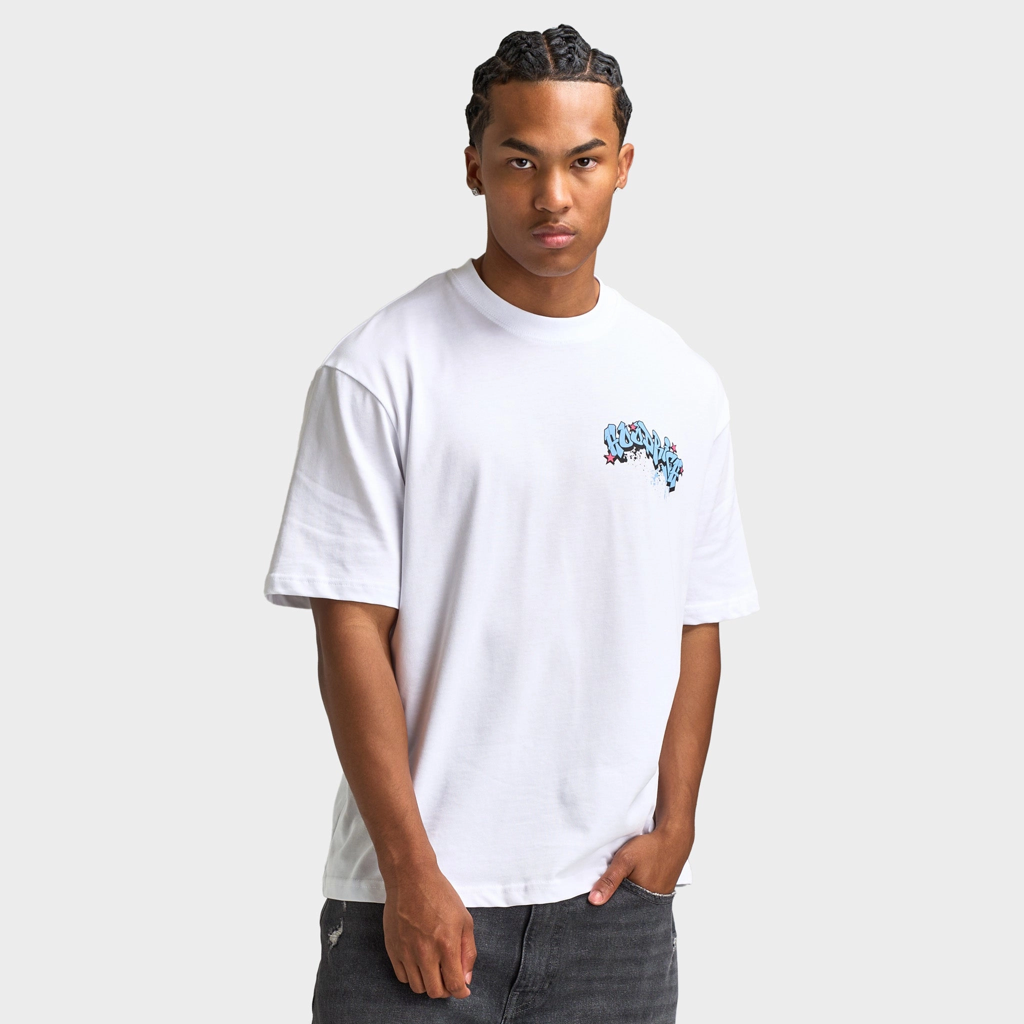 low pressure Hoodrich Segraff Oversized T-shirt White / Hot Pink - Lemon