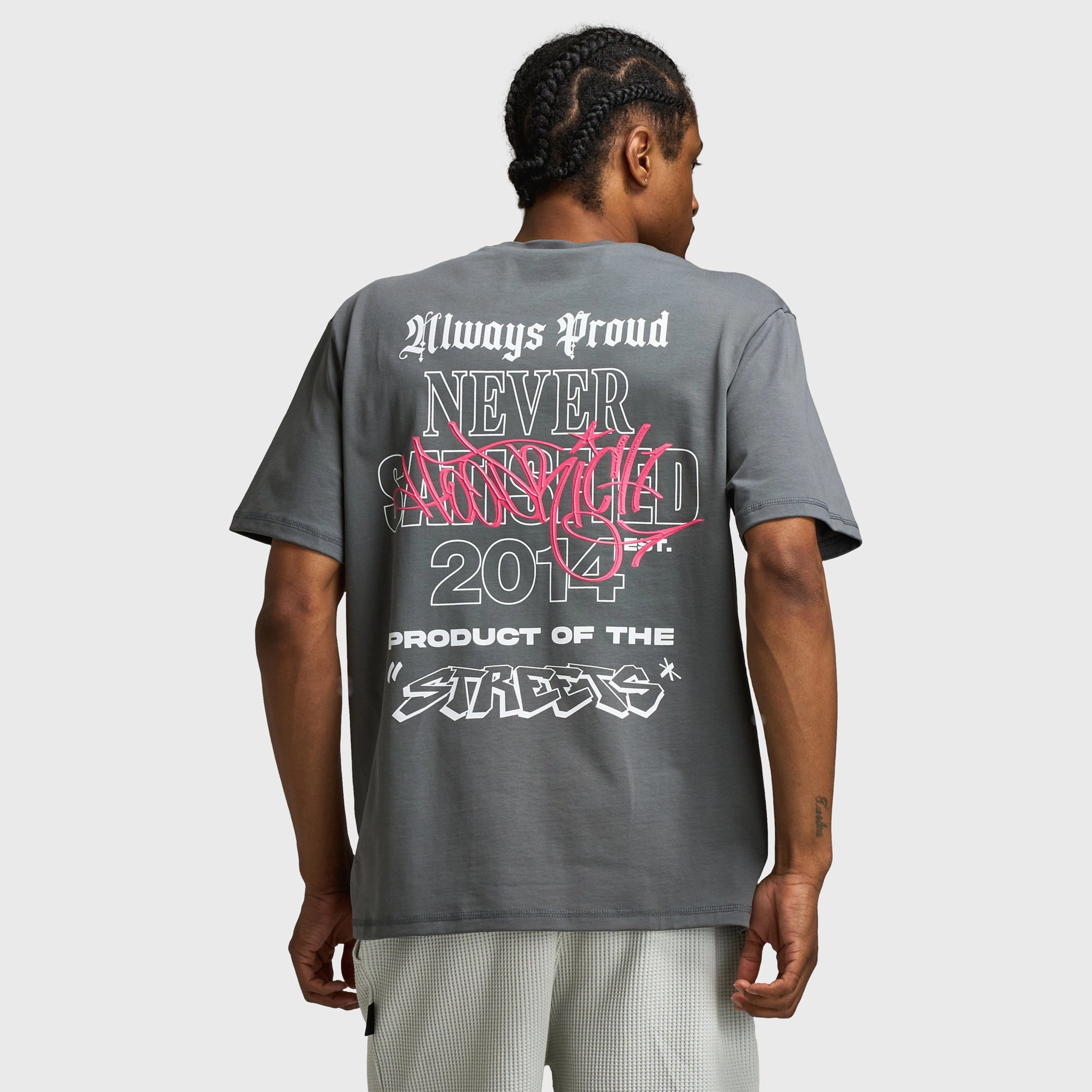Hoodrich Stamp Tag Oversized Graphic T-Shirt Lava Smoke / White - Hot Pink Multi Panel Design