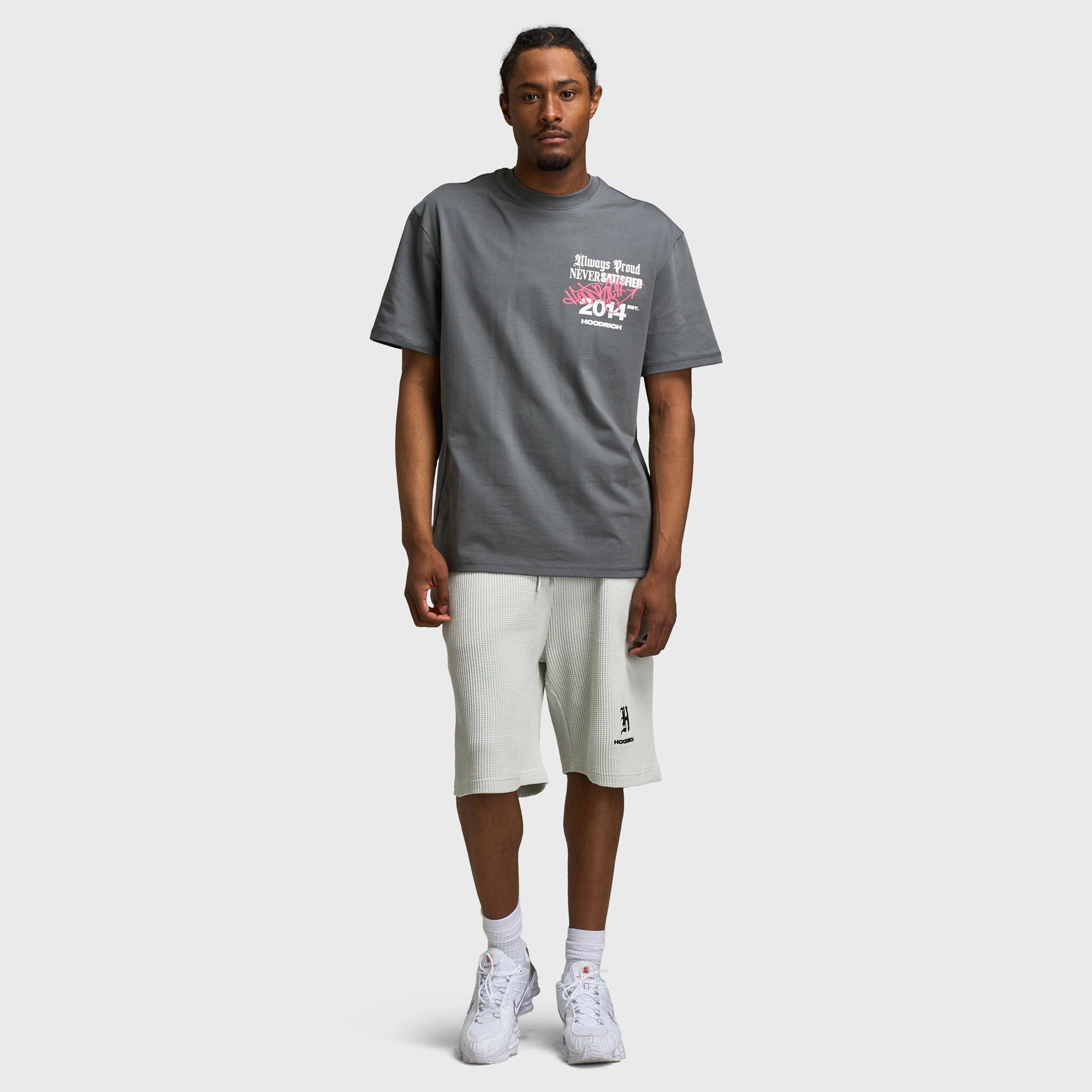 Hoodrich Stamp Tag Oversized Graphic T-Shirt Lava Smoke / White - Hot Pink Stretchable Material