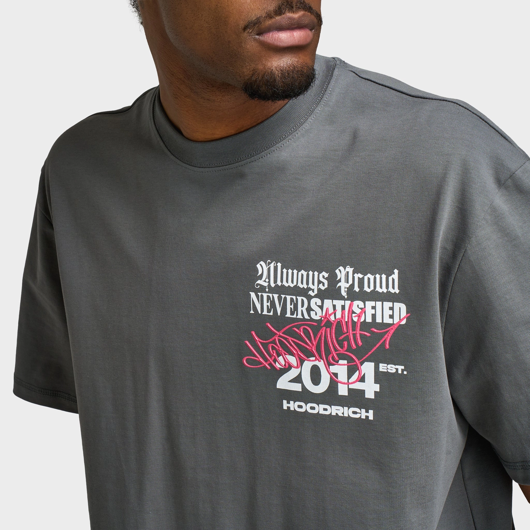 Hoodrich Stamp Tag Oversized Graphic T-Shirt Lava Smoke / White - Hot Pink middle aged users Durable Stitching