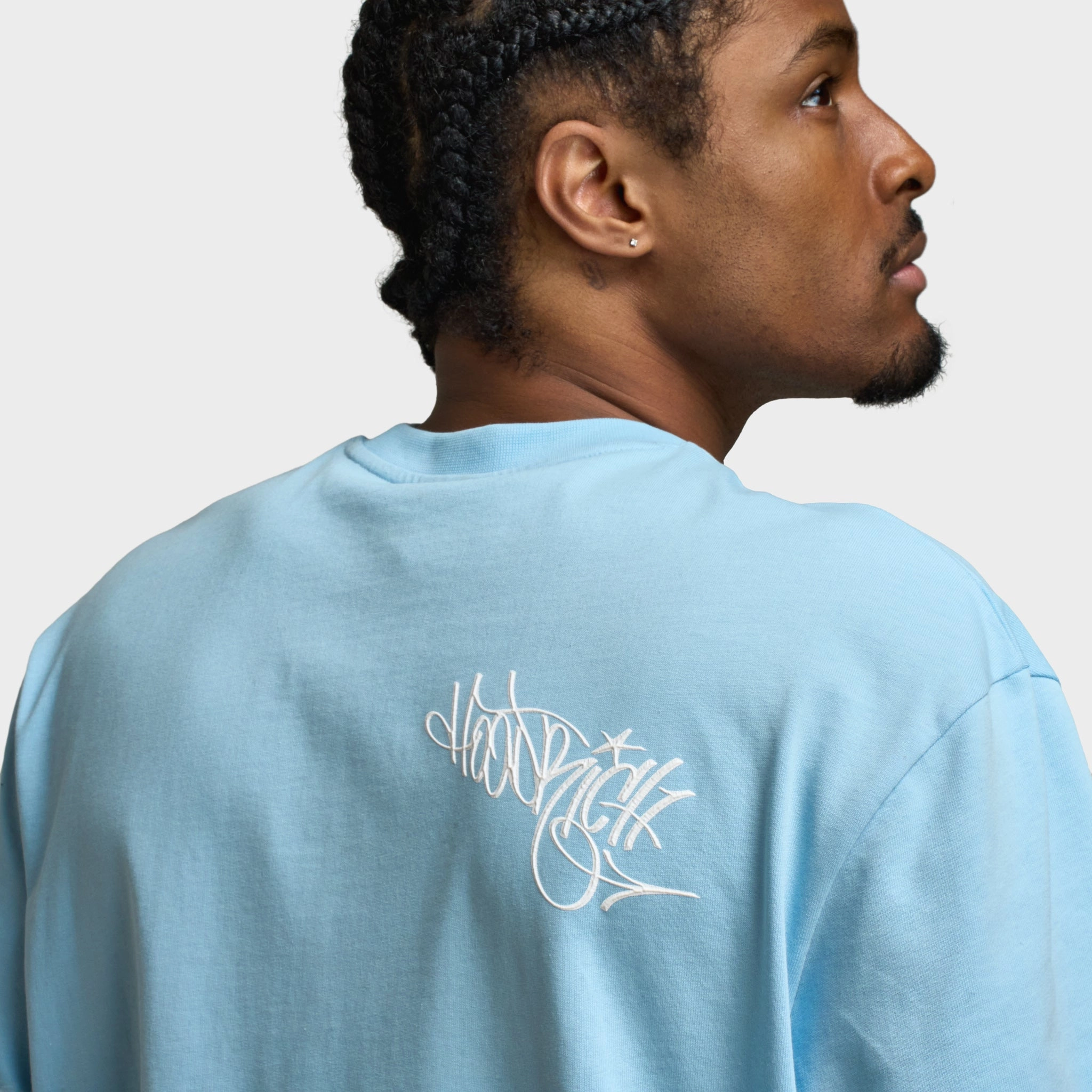 Hoodrich Tag Oversized Graphic T-Shirt Clear Sky / White Minimal Smooth