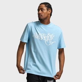 Advanced Moisture Management Hoodrich Tag Oversized Graphic T-Shirt Clear Sky / White