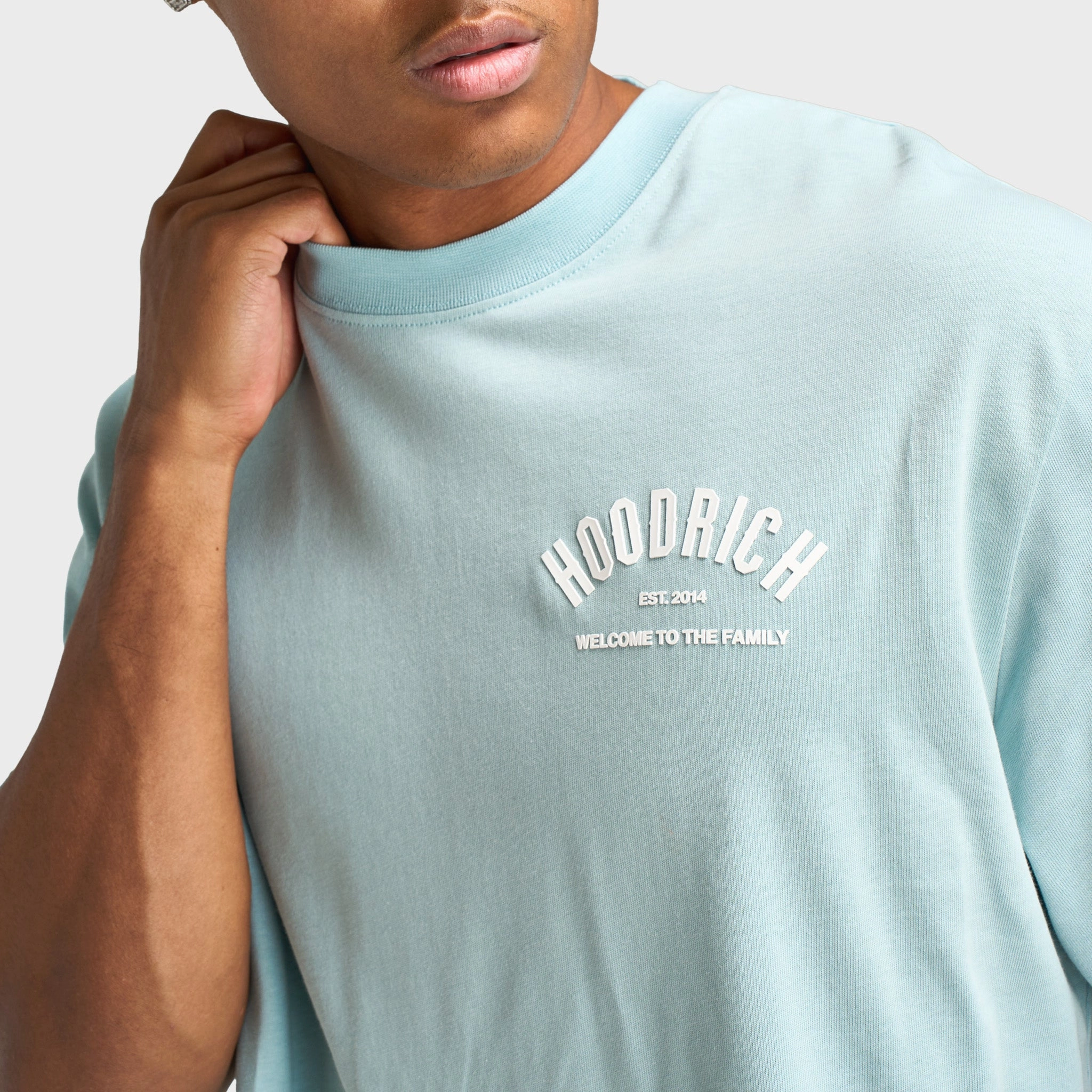 Elastic Free Comfort Trim Hoodrich Volcano Oversized T-shirt Sterling Blue / White