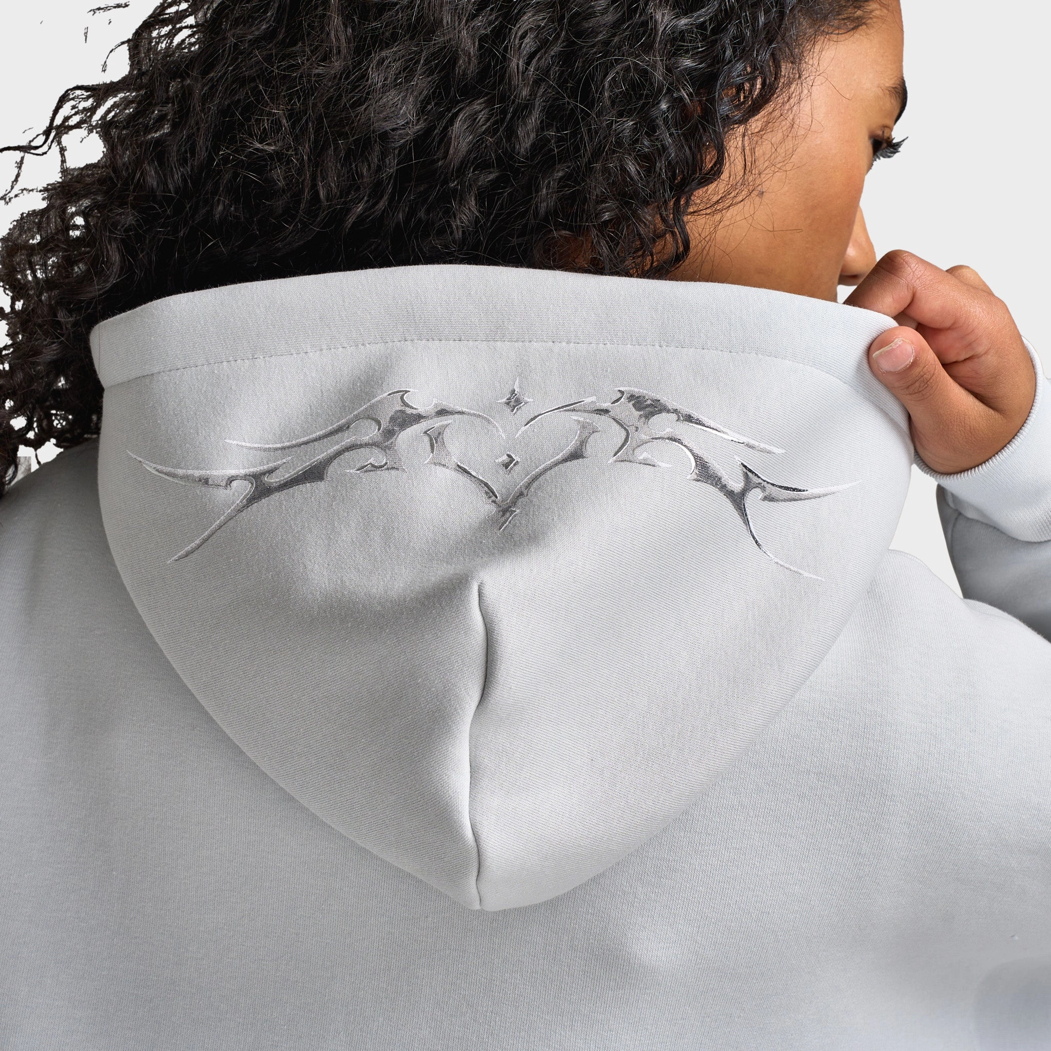 Hoodrich Women's Boxy Full Zip Hoodie Dawn Blue / Grey - Silver GlowInTheDarkAccents Airtight Seam Sealing
