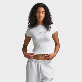 Hoodrich Women's Capped Fitted Tee Dawn Blue / Grey - Silver Seasonal Comfort Style