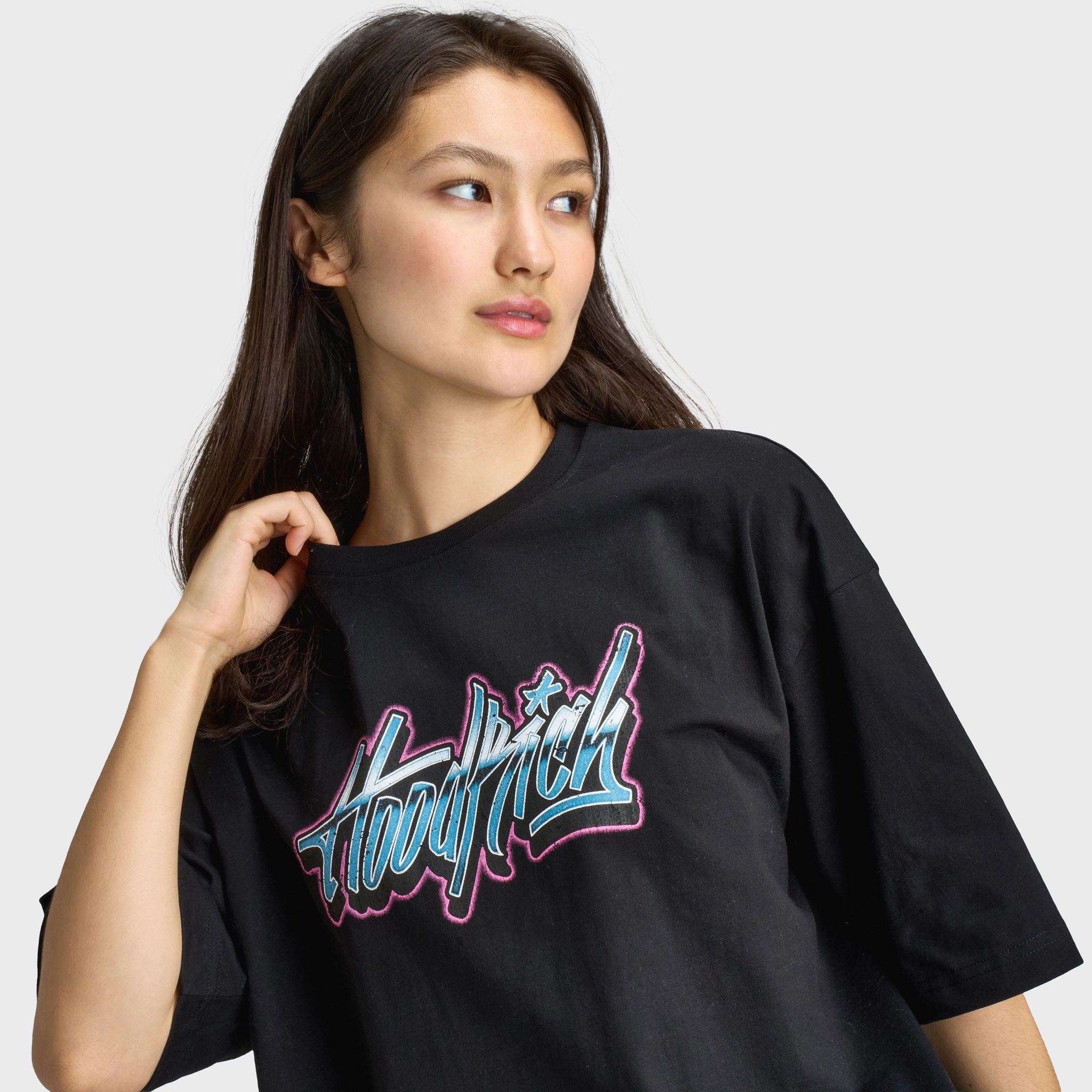 Outdoor Gear Hoodrich Women's Erupt Oversized T-shirt Black / Blue