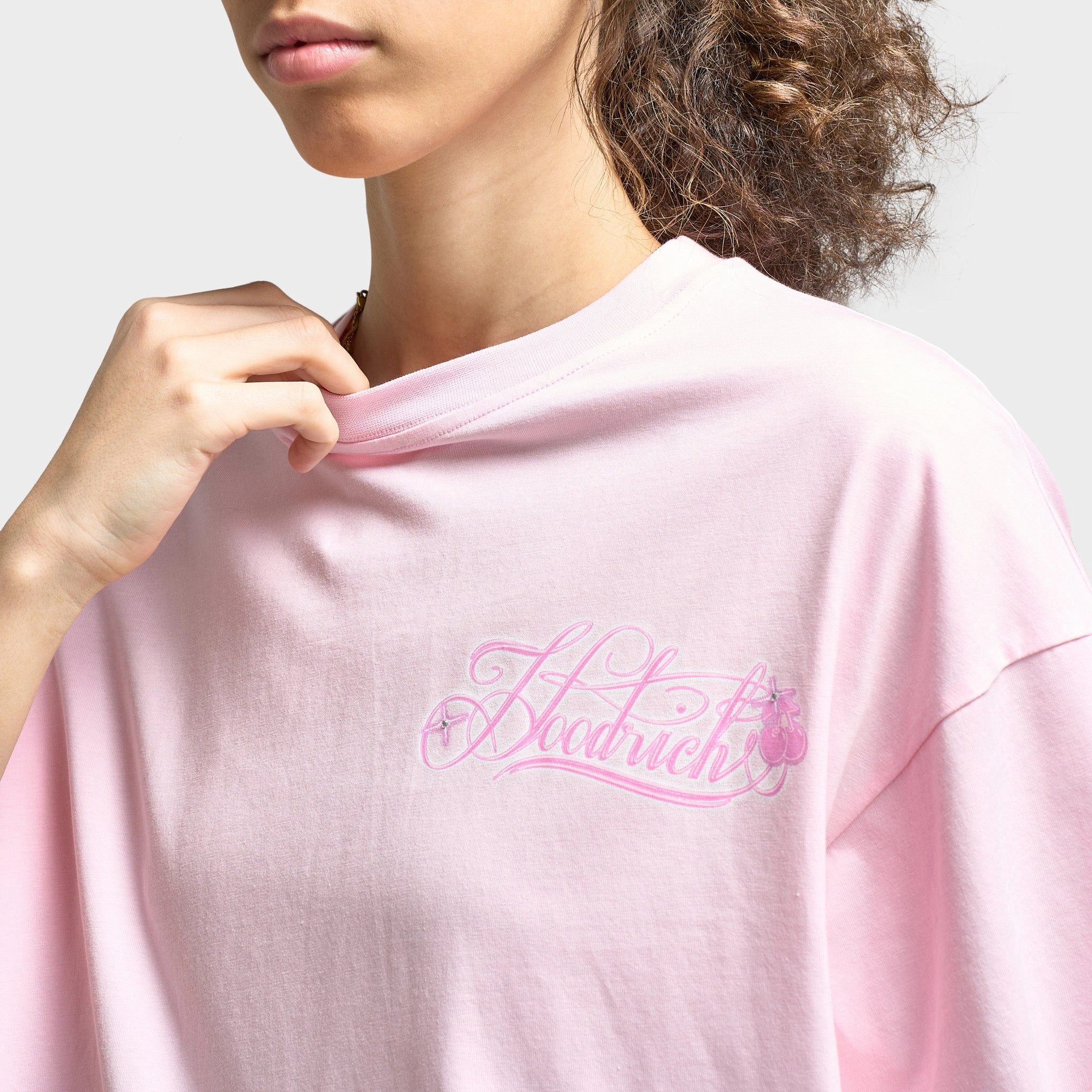 Hoodrich Women's Finesse Oversized Tee Festival Bloom / Pink Classic Crew Neck Anti Odor Technology