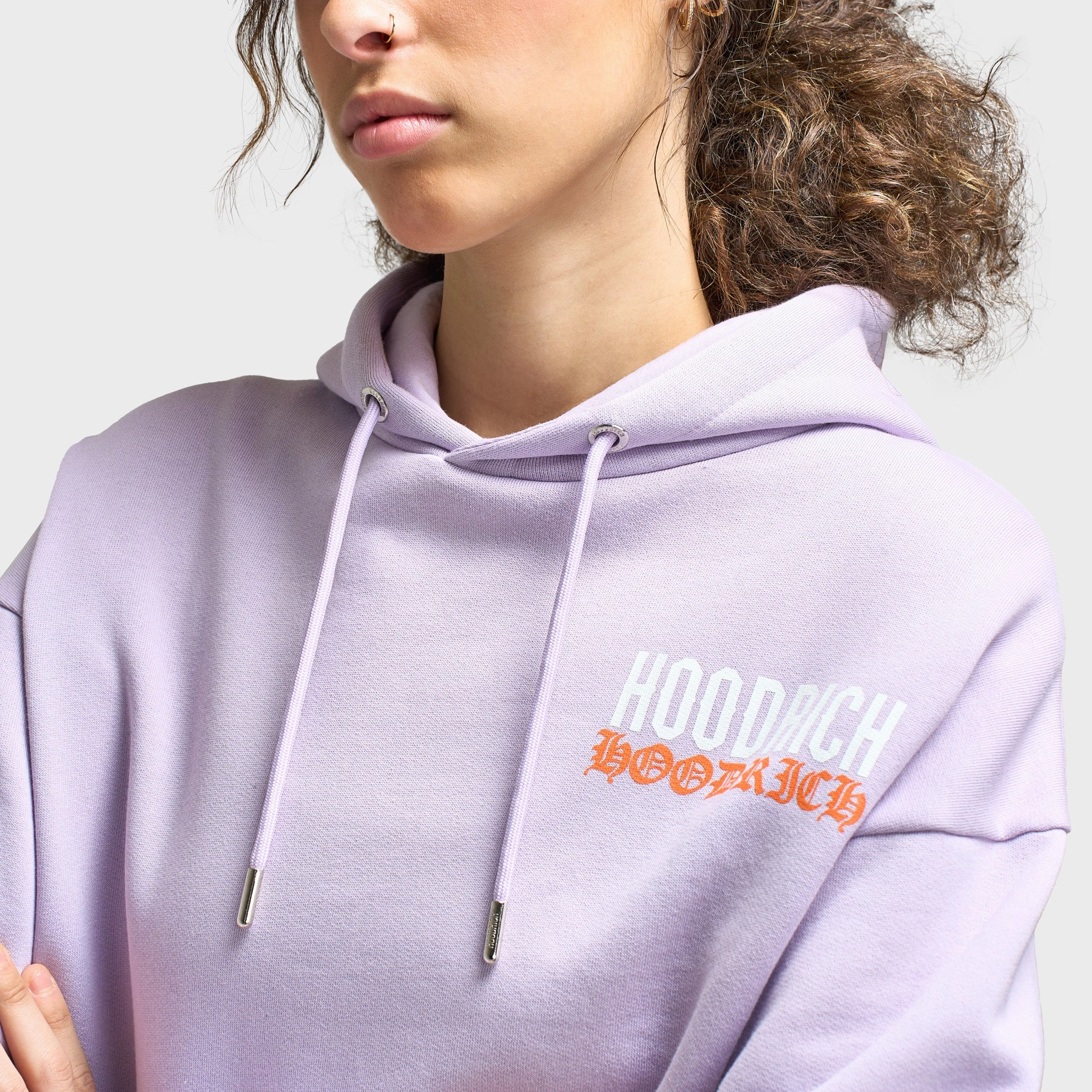 Soft Fleece Interior Hoodrich Women's Flex Oversized Hoddie Pastel Lilac / Persimmon Orange