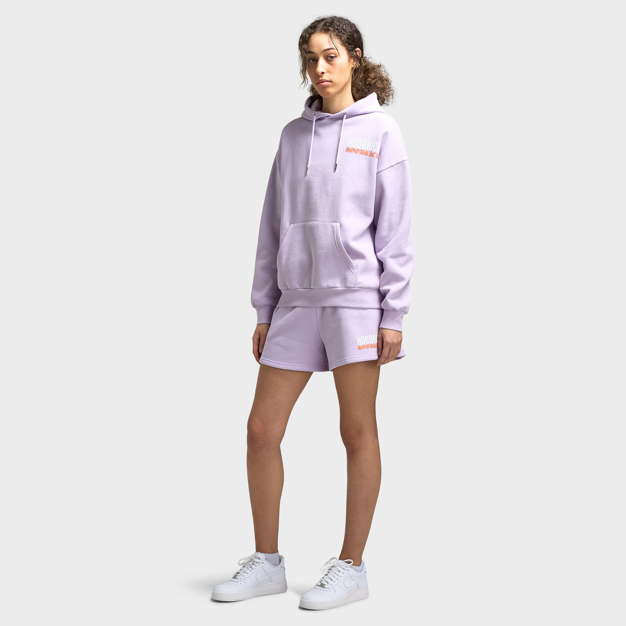 Hoodrich Women's Flex Oversized Hoddie Pastel Lilac / Persimmon Orange All Season Compatibility