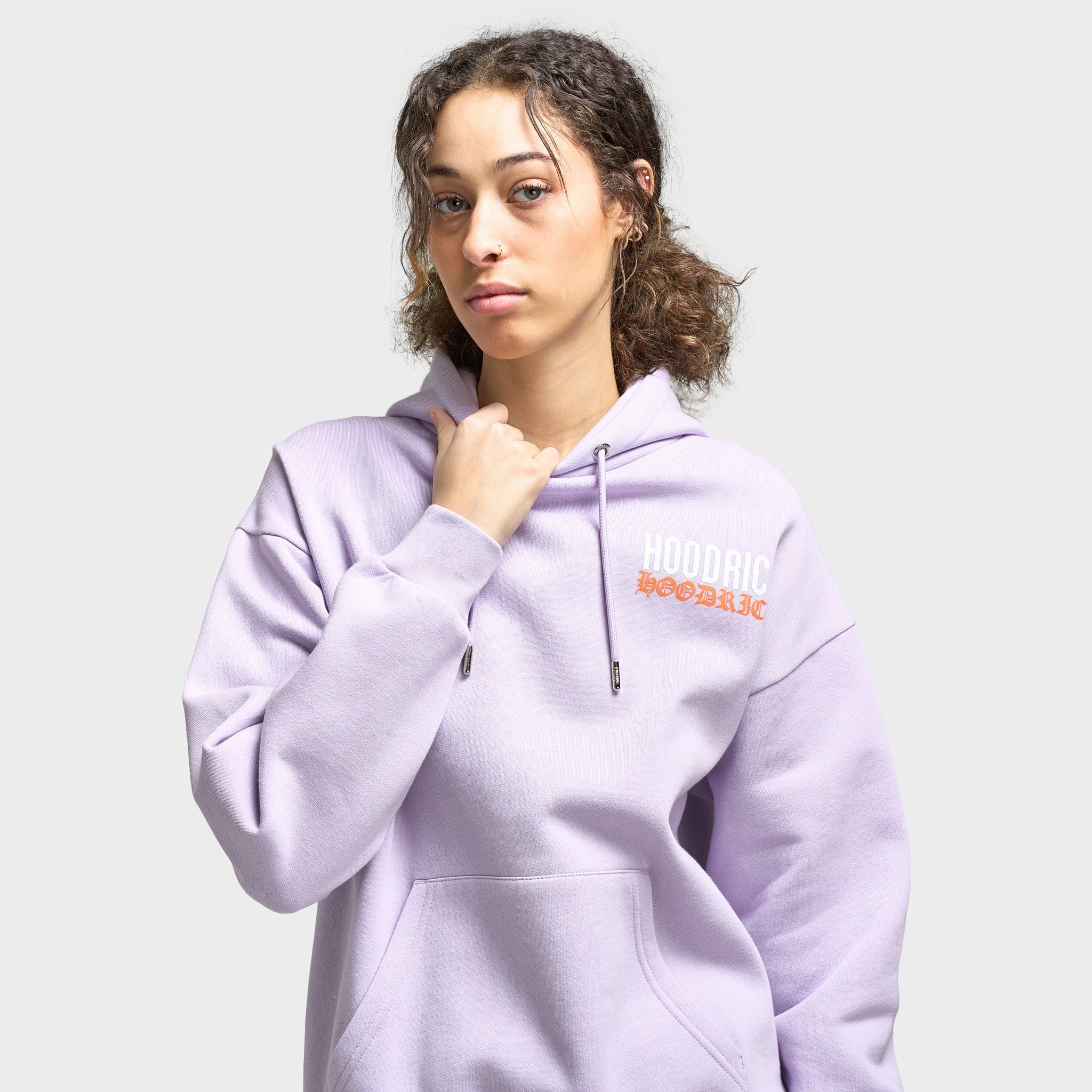 SeamlessShoulderPanels Top Guard Hoodrich Women's Flex Oversized Hoddie Pastel Lilac / Persimmon Orange