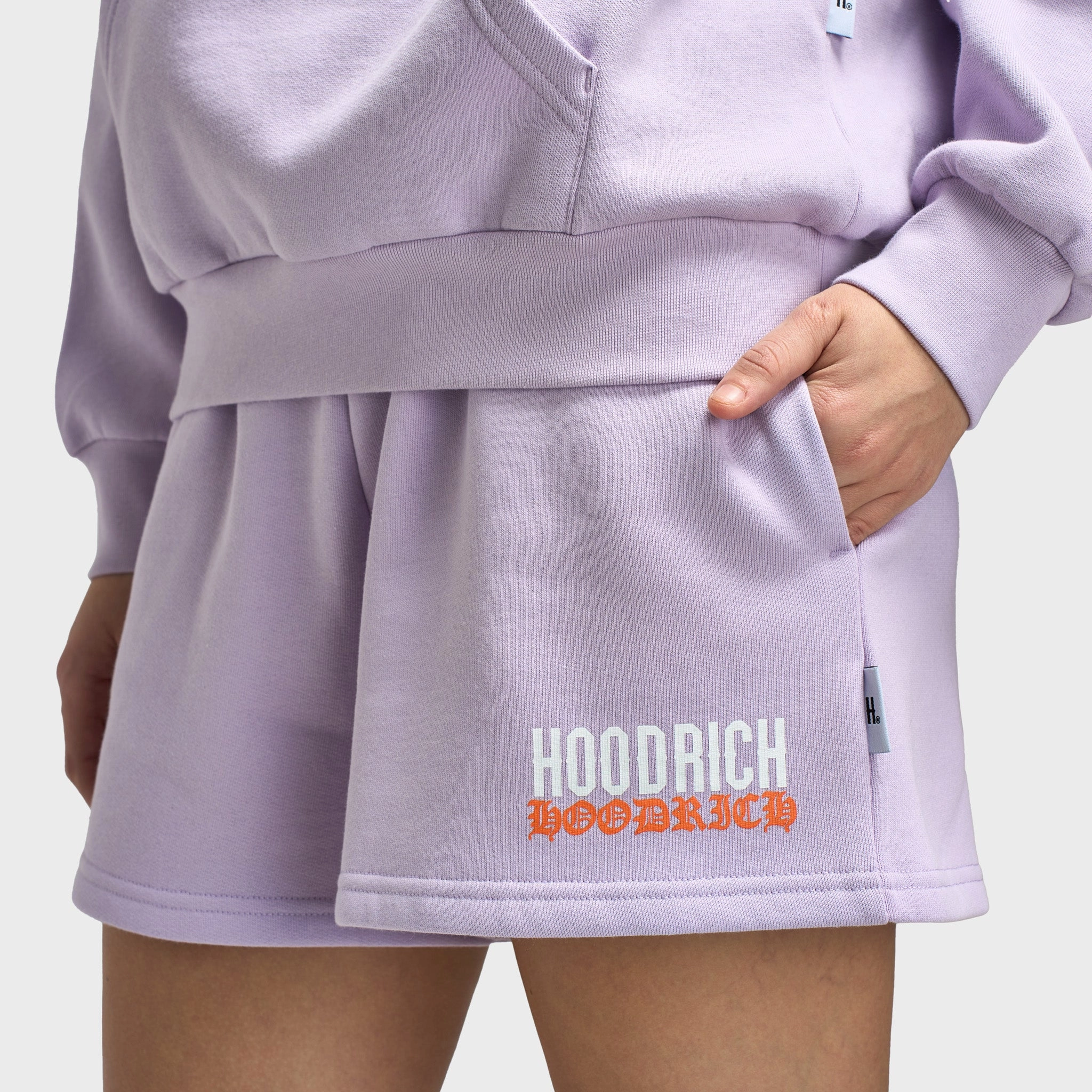 Sporty Edge Comfort waistband Hoodrich Women's Flex Sweatshorts Pastel Lilac / Persimmon Orange