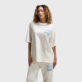 Hoodrich Women's Jewel Oversized Tee Blanc De Blanc / Clear Sky Casual Chic TemperatureRegulating