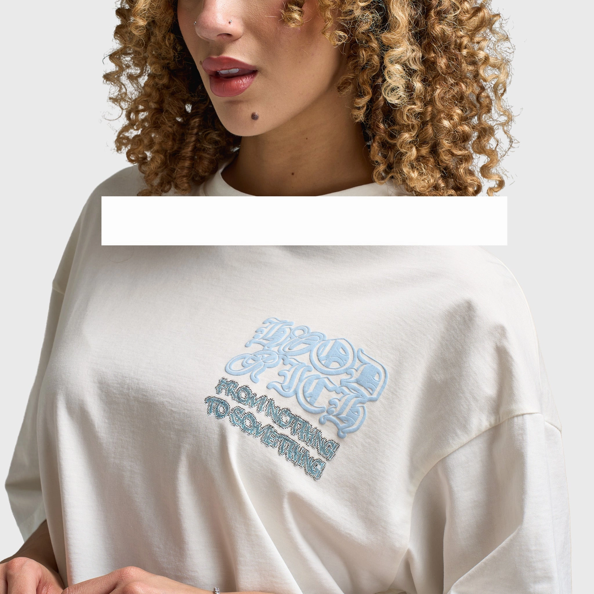Perfect for Vacation Hoodrich Women's Jewel Oversized Tee Blanc De Blanc / Clear Sky
