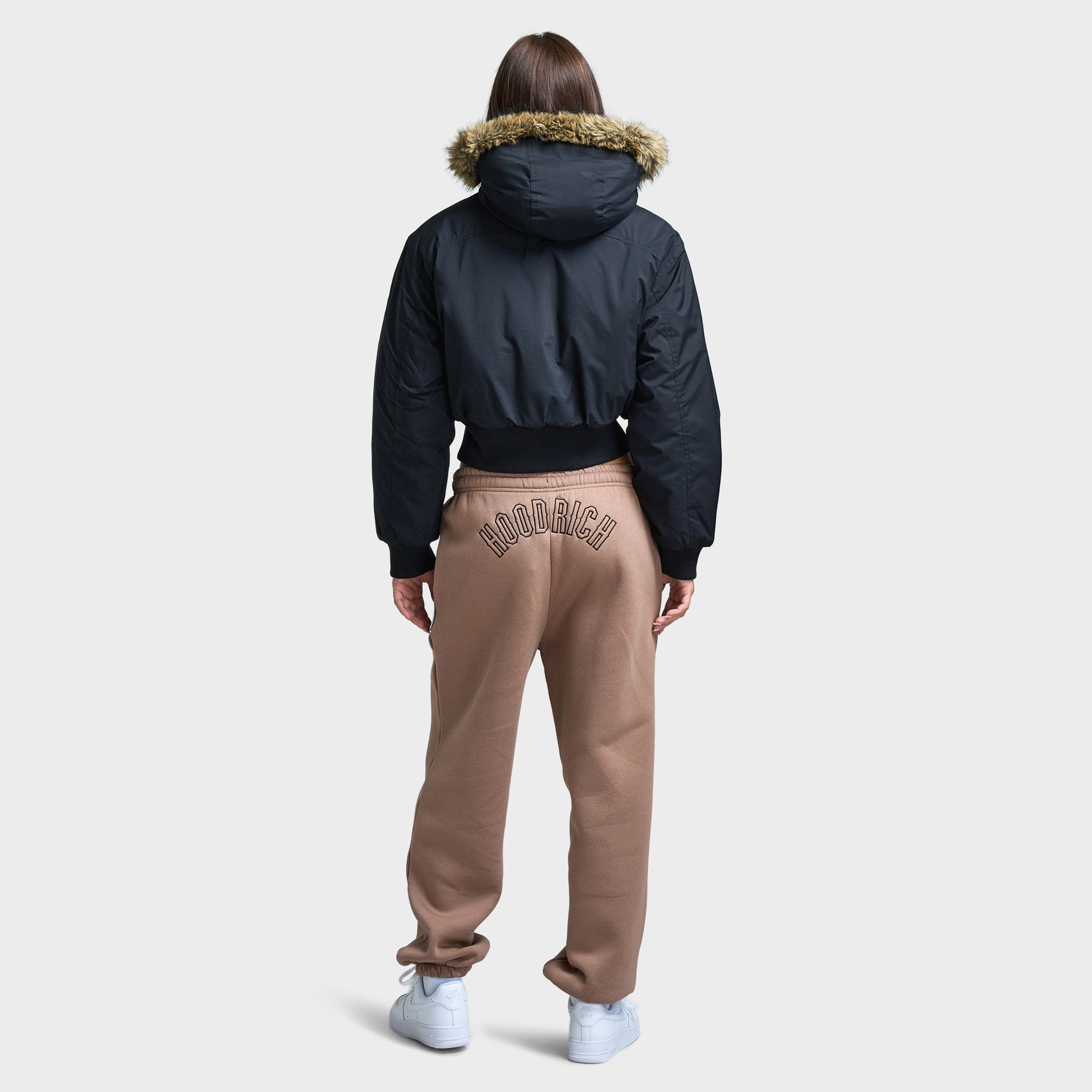Hoodrich Women's Puffer Jacket / Black StretchableMaterial Street Look