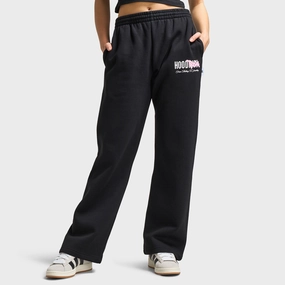 Hoodrich Women's Urban Wide Leg Joggers Black / White - Pink A Boo AI Core Resort Mood