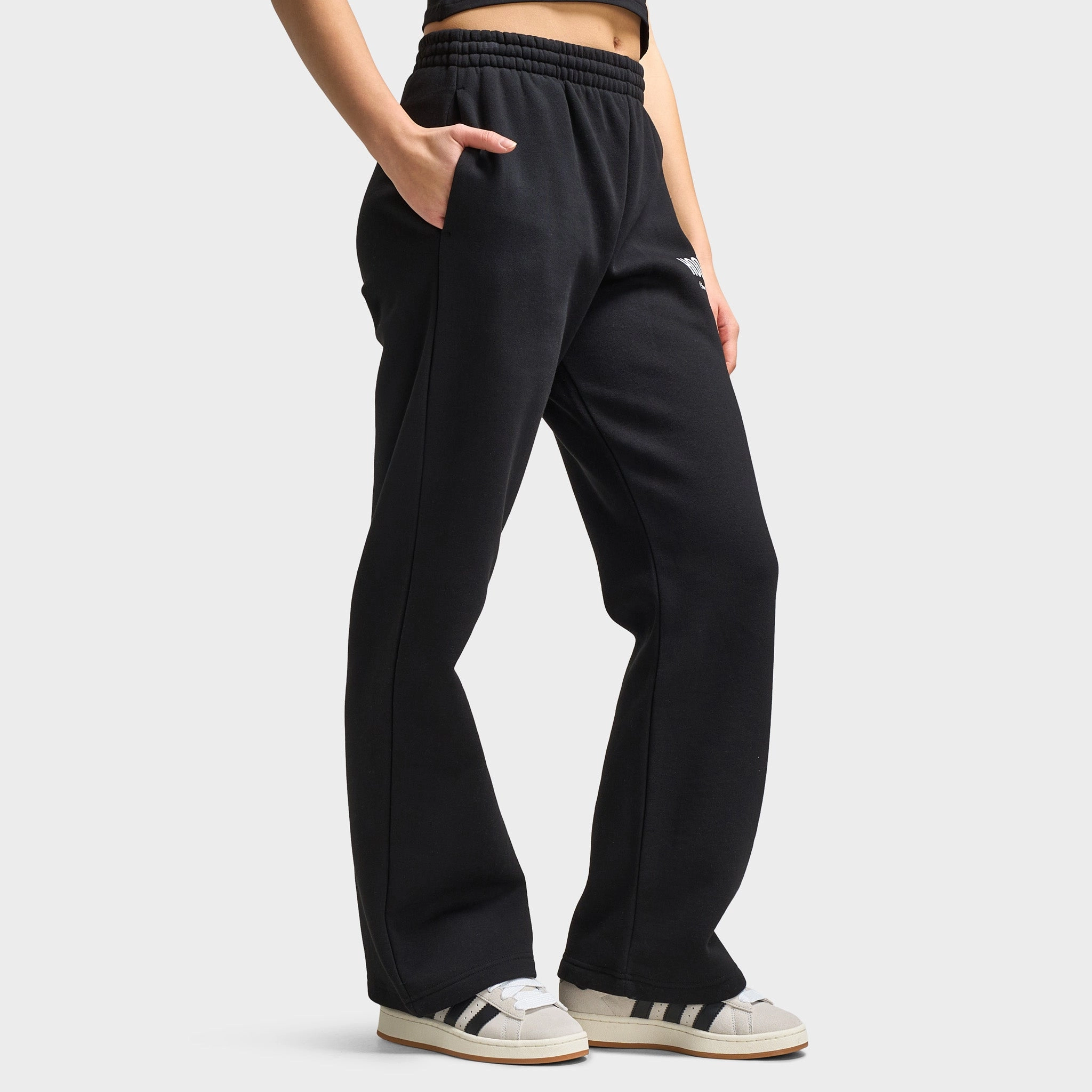 Hoodrich Women's Urban Wide Leg Joggers Black / White - Pink A Boo Meeting Ready SmoothInnerLining