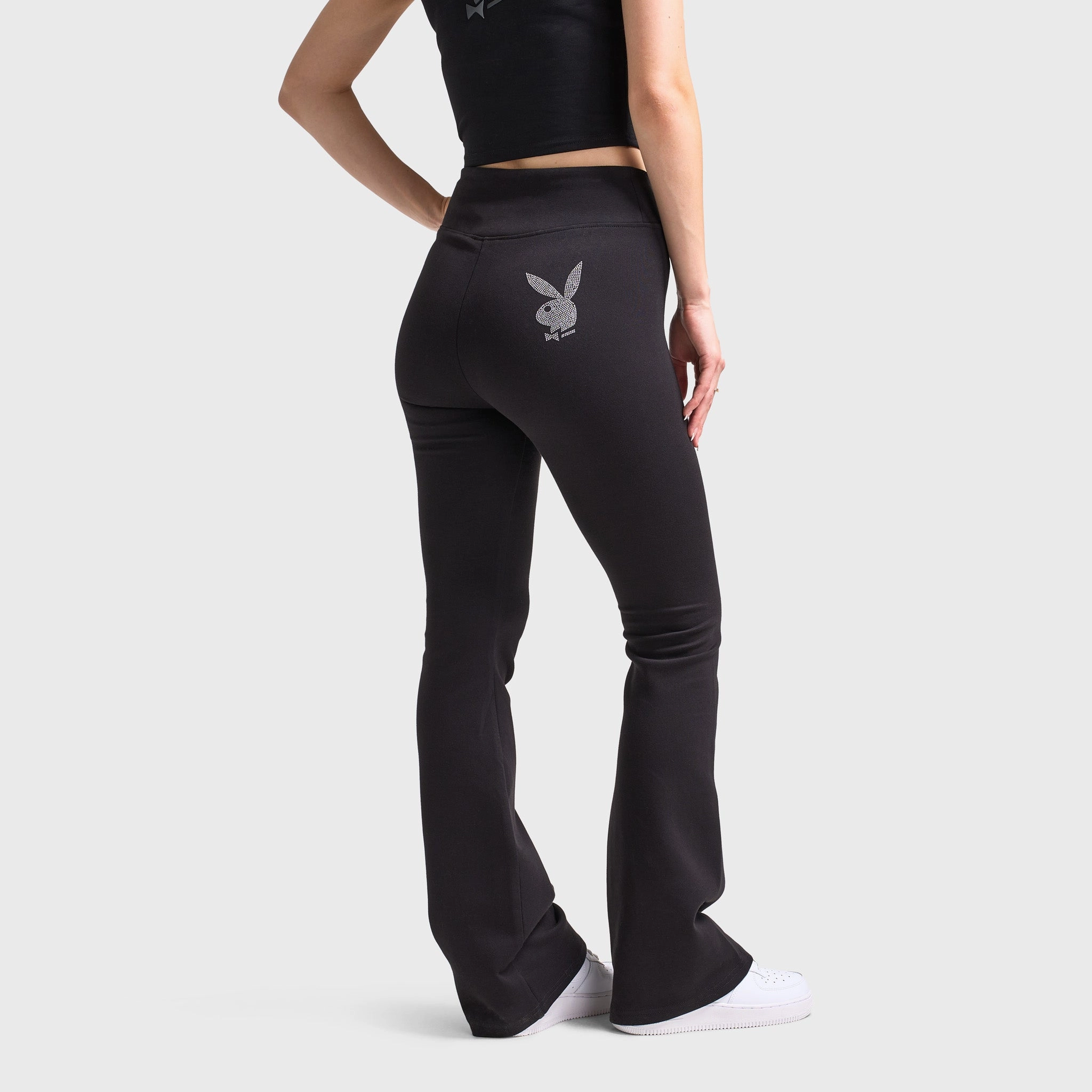 Playboy Bunny Flare Pants / Black Casual Fit Journey