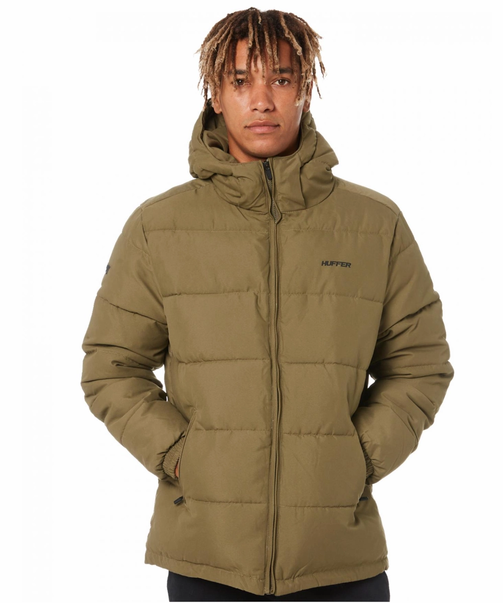 Soft Inner Lining Huffer Puffer Jacket (Military Green)