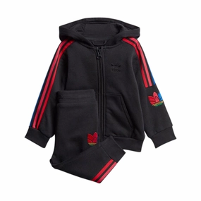 Adidas Adicolor 3D Trefoil Full-Zip Hoodie Set Ventilation Panels