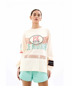 P.E Nation Rogue LS Top (Pearled Ivory) SeamlessConstruction Reflective accents