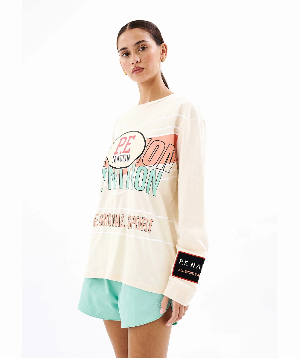 P.E Nation Rogue LS Top (Pearled Ivory) Breathable mesh lining EcoDyeProcess