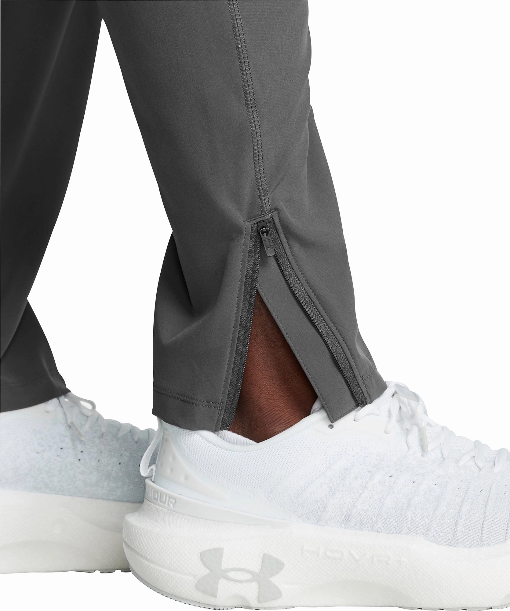Under Armour Launch Mens Running Track Pants - Grey Compression Support Lining
