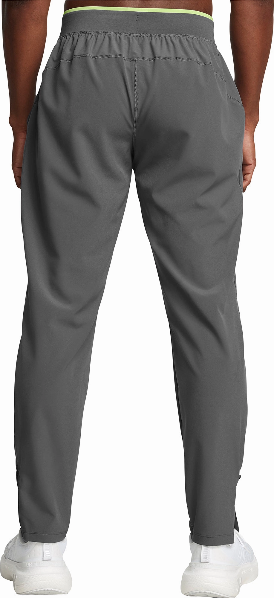 Under Armour Launch Mens Running Track Pants - Grey Durable Seam Construction