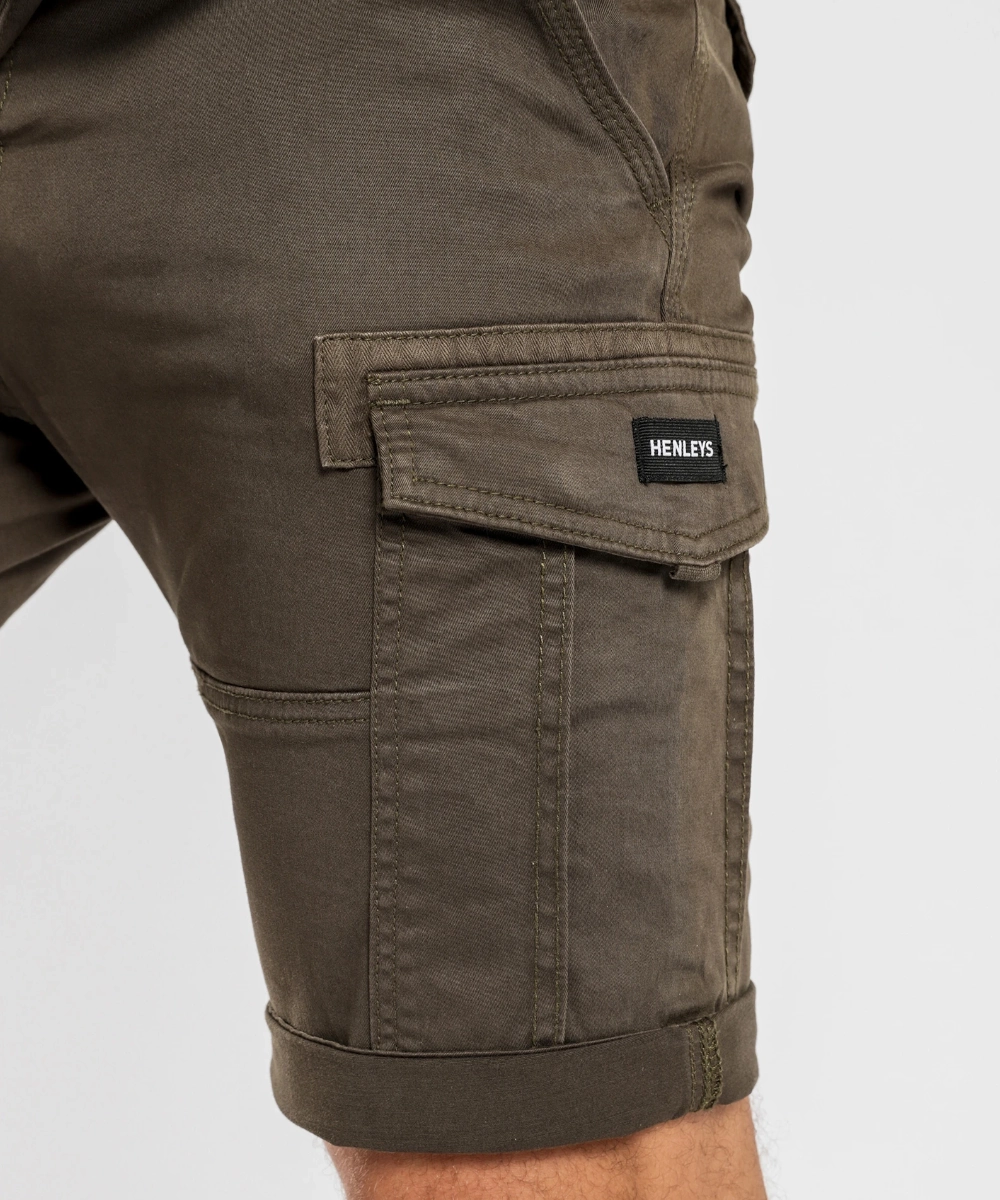 AdjustableWaistband Henleys Leon Shorts (Dark Forest)