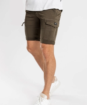 AbrasionResistant Fabric Henleys Leon Shorts (Dark Forest)