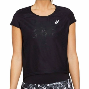 AntiStaticLining Asics Future Ventilate Short Sleeve Womens Running Top - Black