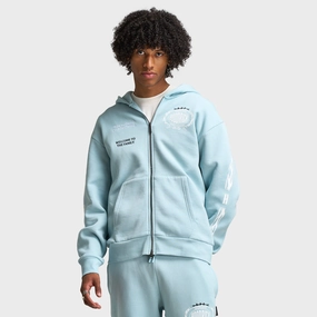 Hoodrich Noir Oversized Full Zip Hoodie Sterling Blue / White - Anthracite Waterproof Shell Hidden Zipper