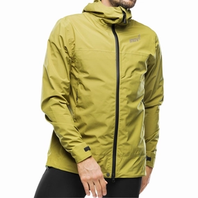 Inov8 VentureLite Mens Waterproof Jacket - Green Tear Resistant Weave Magnetic Closures