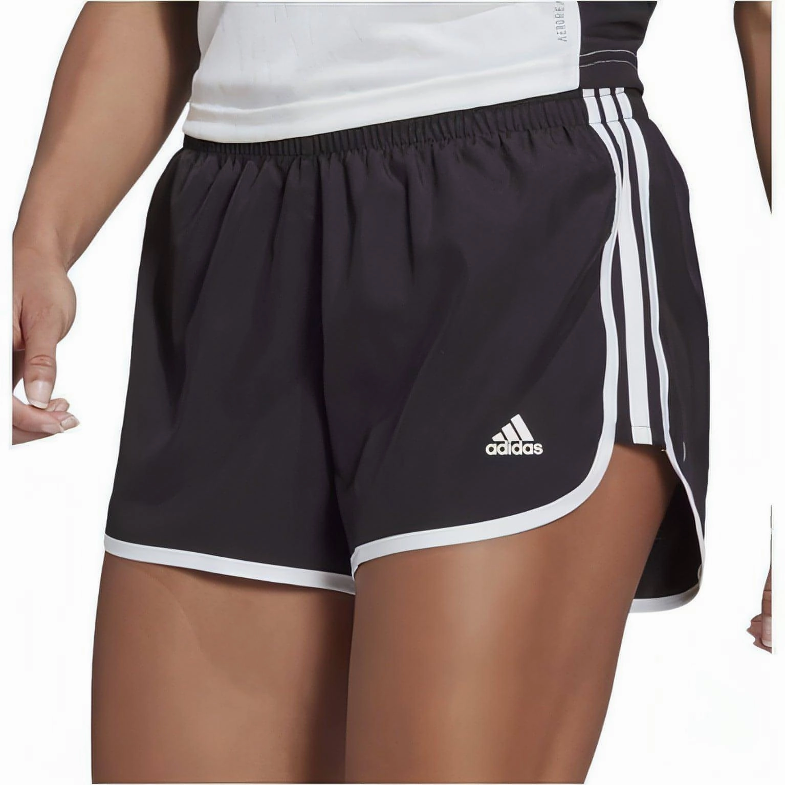 trim Loose Fit adidas 3 Inch Marathon 20 Womens Running Shorts - Black