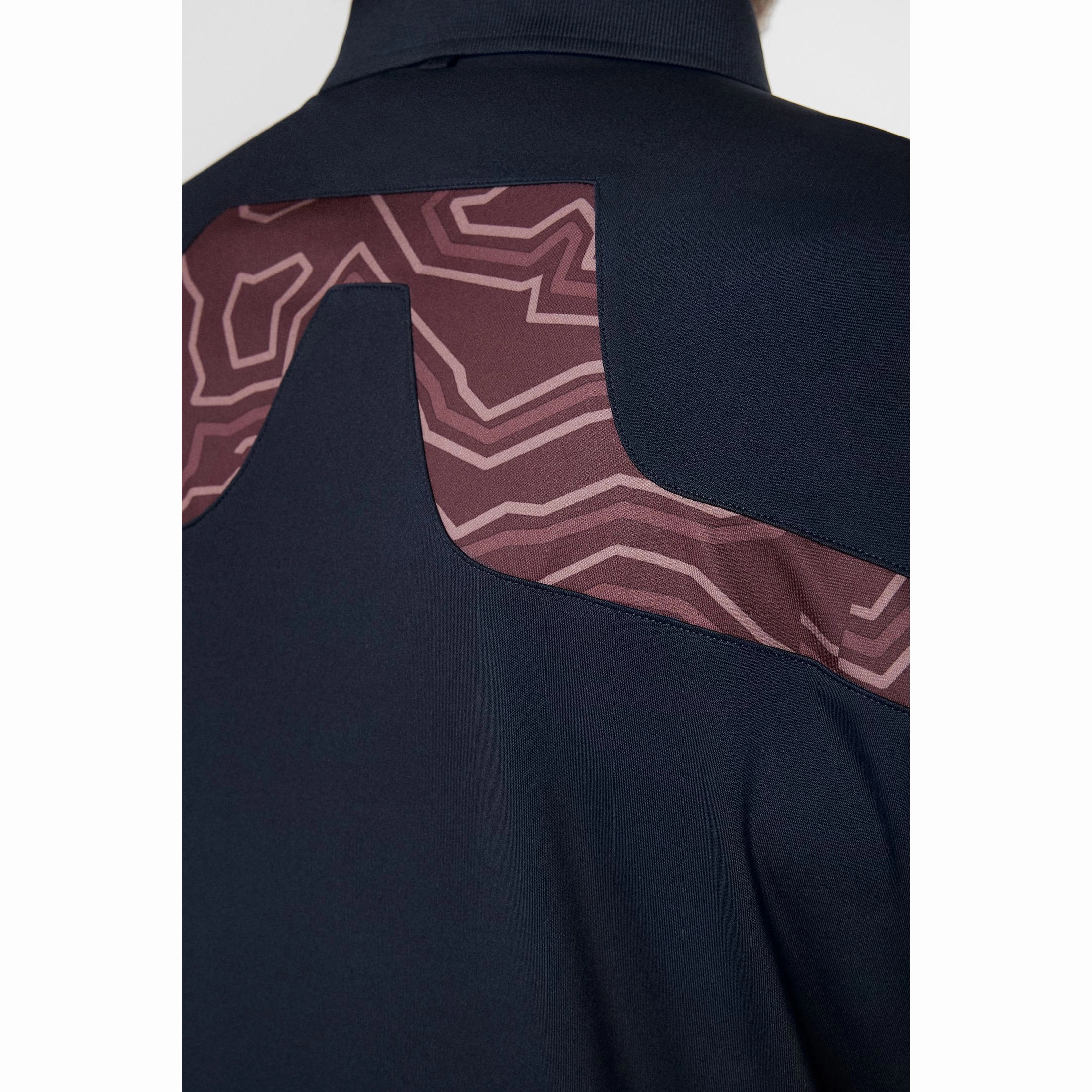J.Lindeberg KV Print Golf Polo Shirt - JL Navy Travel Staple