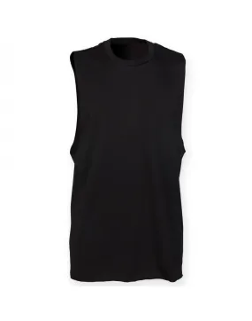 MoistureWicking Glow Core High Neck Slash Armhole Vest | BLACK