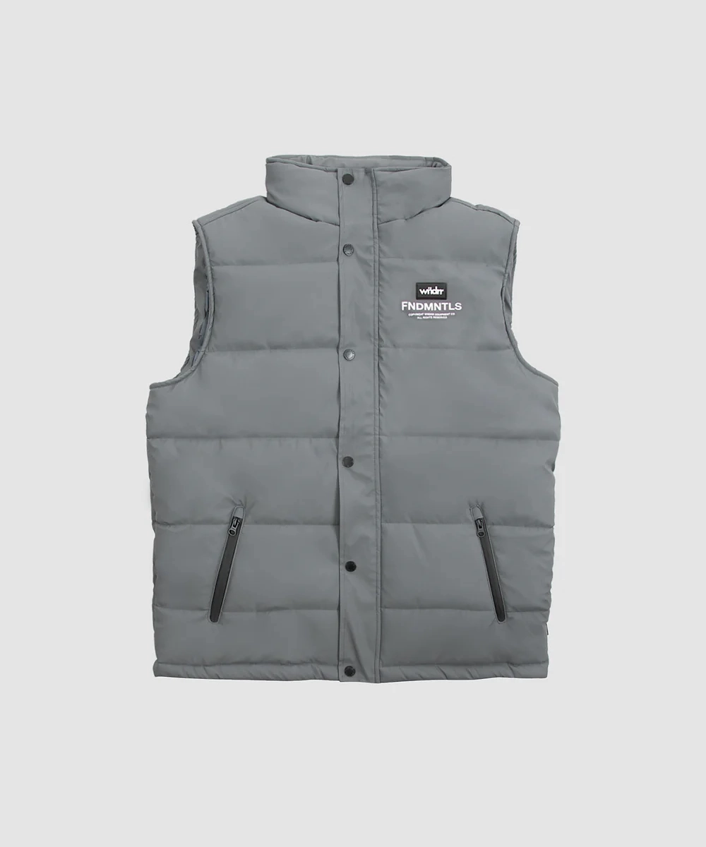 WNDRR Whitmore Puffer Vest (Charcoal) Plane Mood Glitter Fit