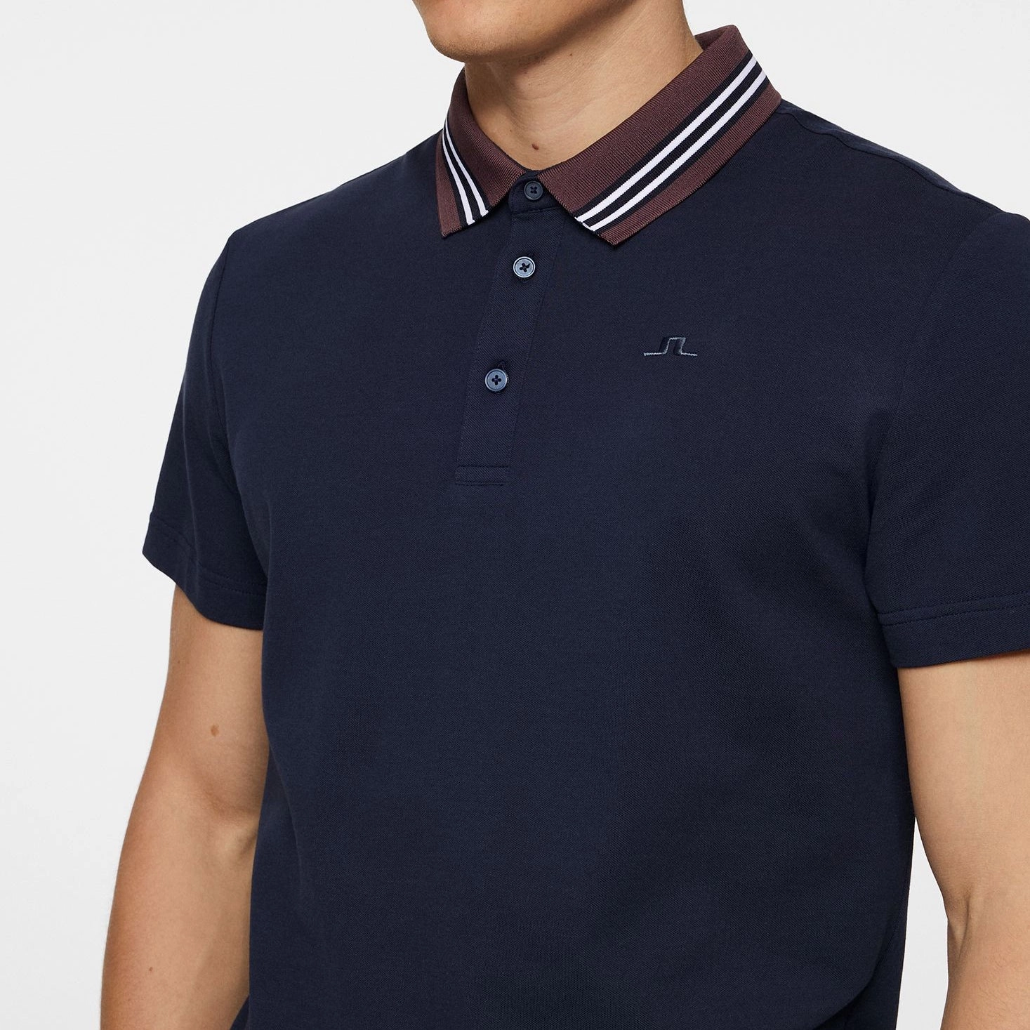 J.Lindeberg Bjorn Golf Polo Shirt - JL Navy PreShrunk Cotton Blend Weekend Escape
