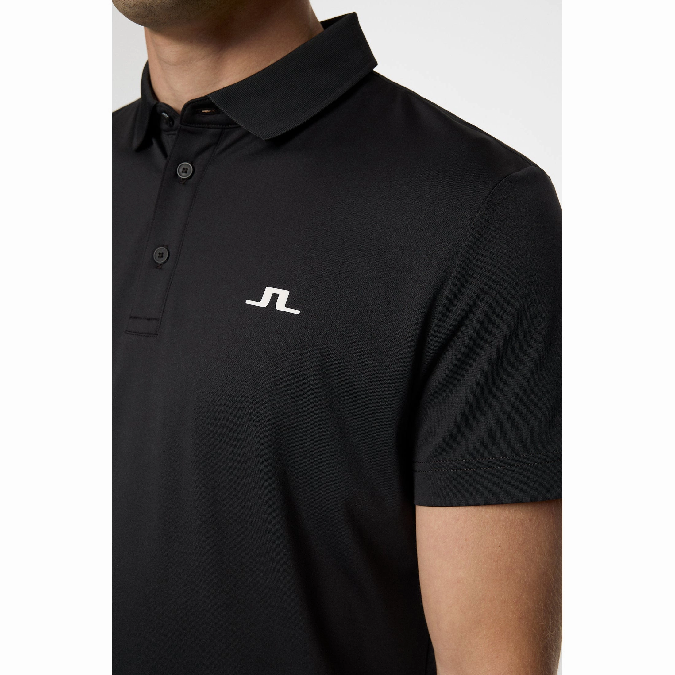 J.Lindeberg Bridge Golf Polo Shirt - Black Beach Ready
