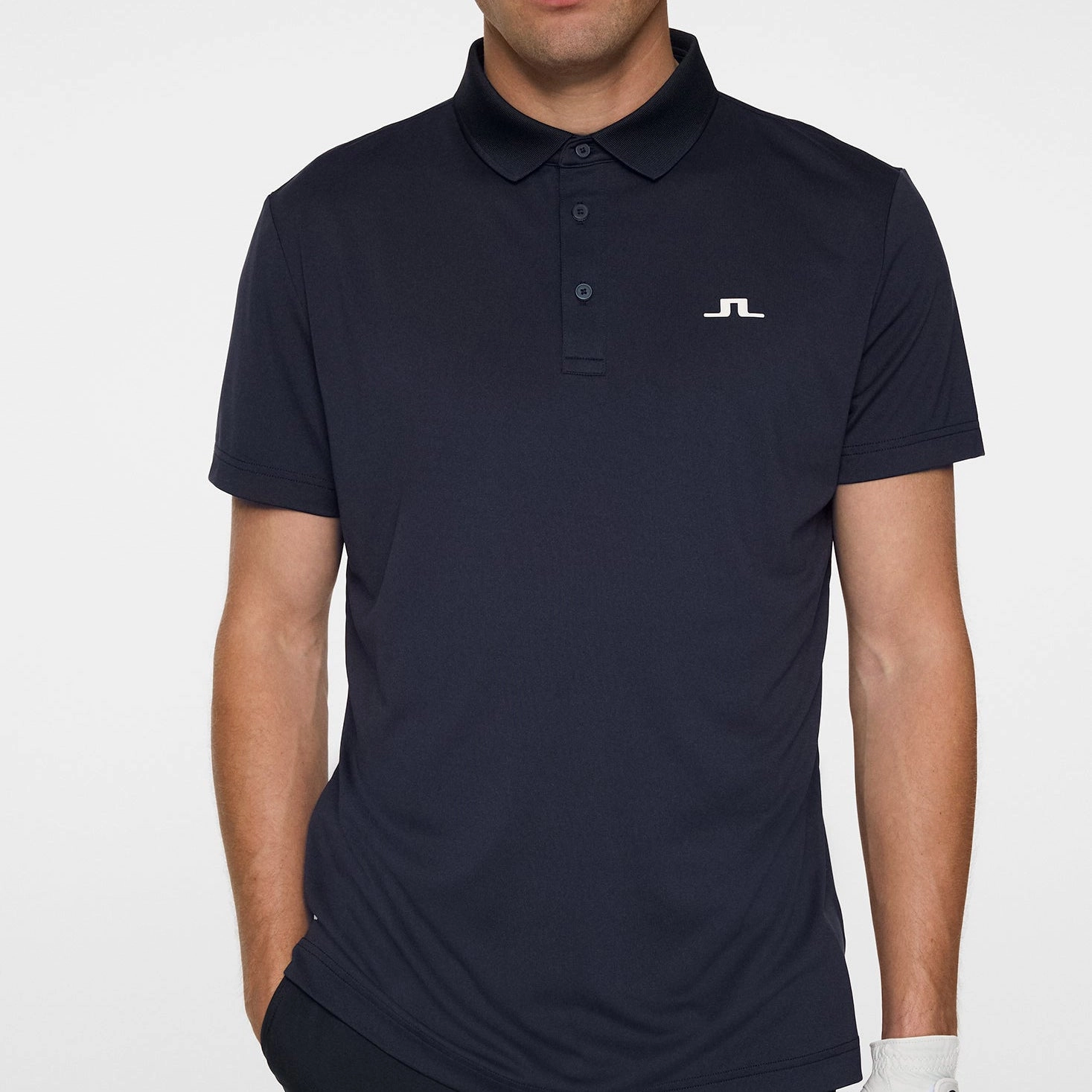 J.Lindeberg Bridge Golf Polo Shirt - JL Navy Performance Ready Reinforced Shoulders