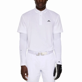 Monochrome Style Thermoregulating Fabric J.Lindeberg Bridge Golf Polo Shirt - White