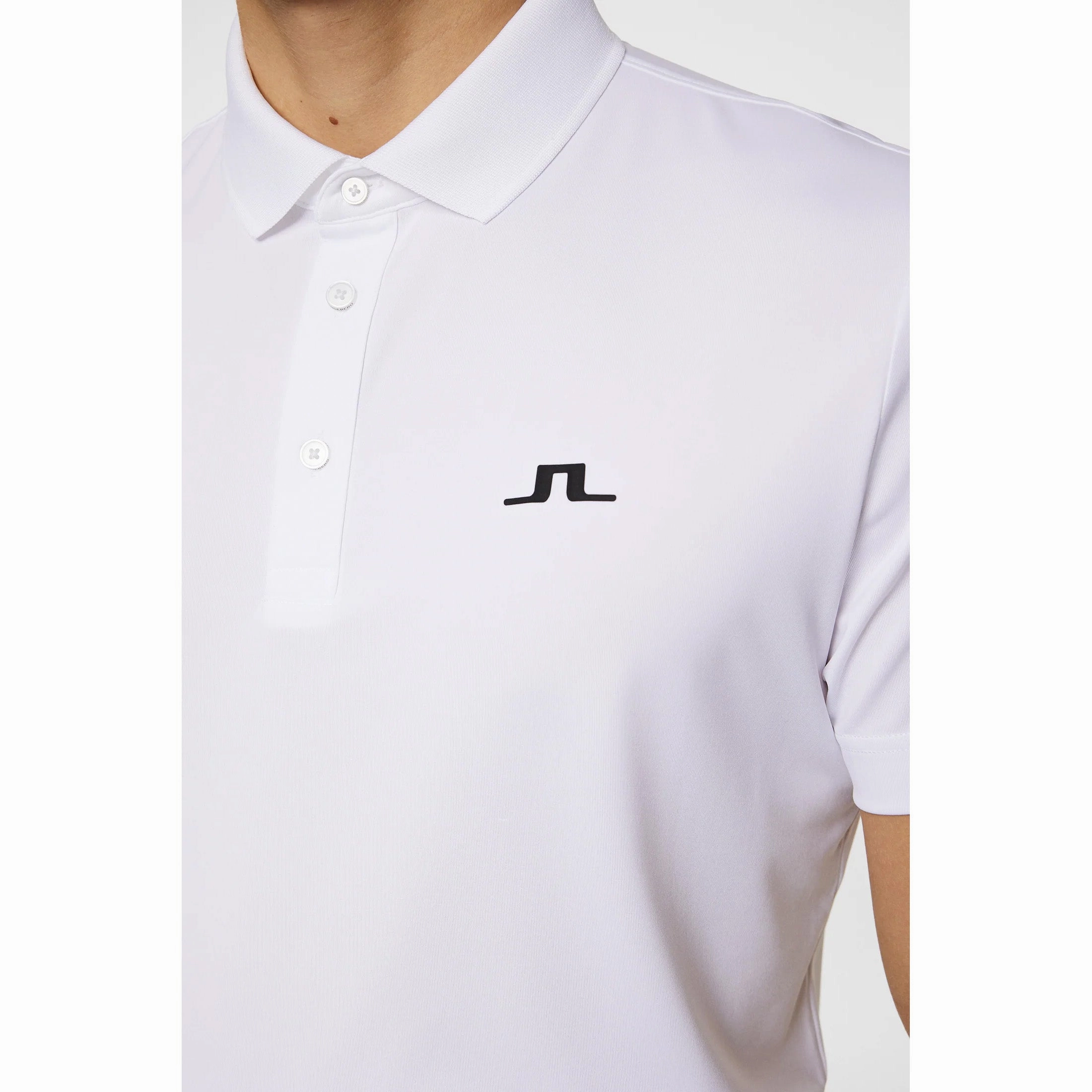 Flatlock stitching J.Lindeberg Bridge Polo Golf Shirt - White