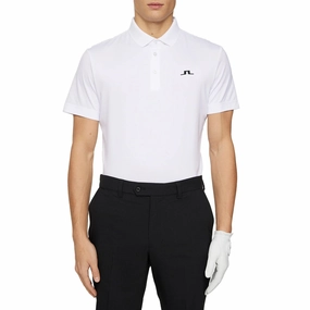 Unstructured Hem Placket Reinforcement J.Lindeberg Bridge Polo Golf Shirt - White