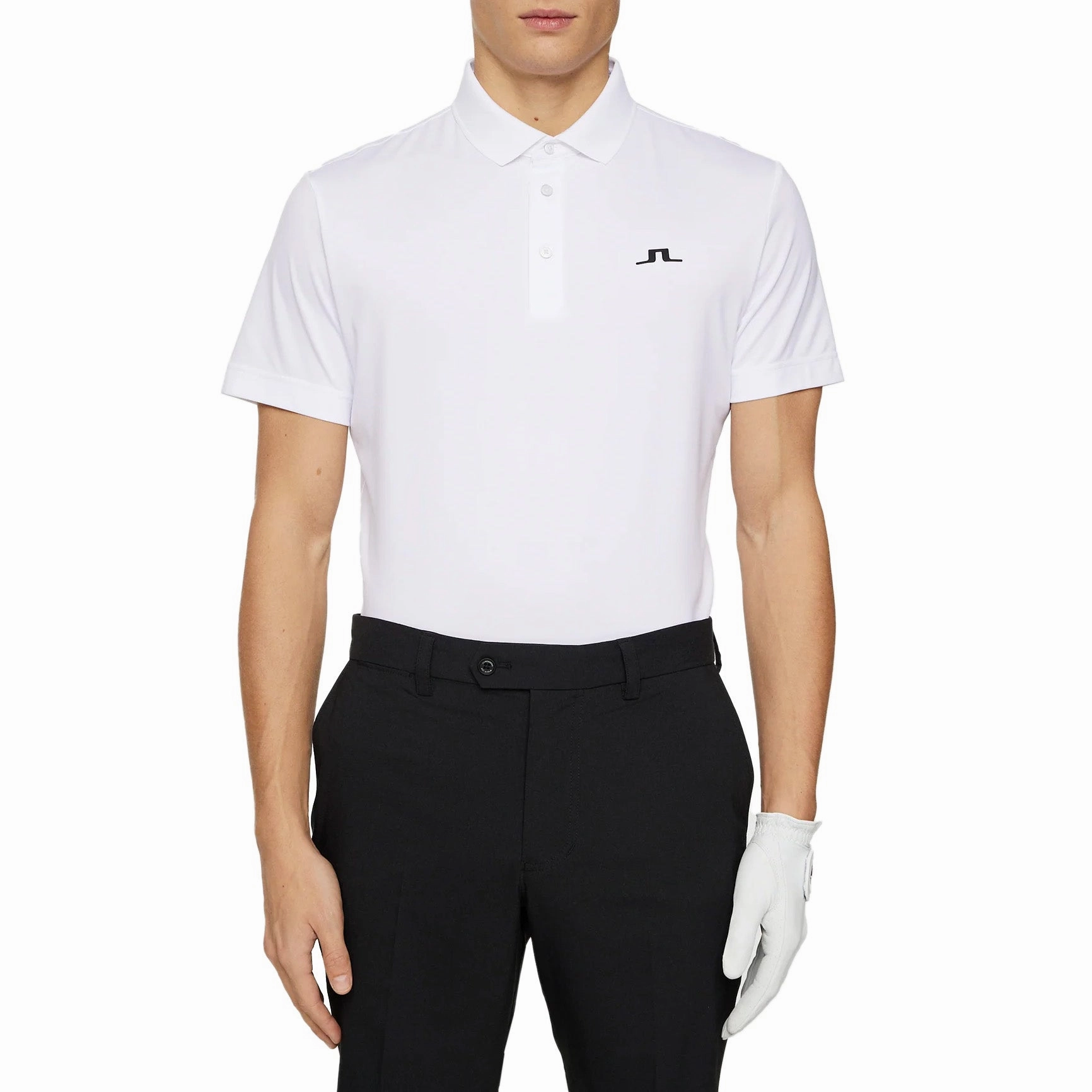 Unstructured Hem Placket Reinforcement J.Lindeberg Bridge Polo Golf Shirt - White
