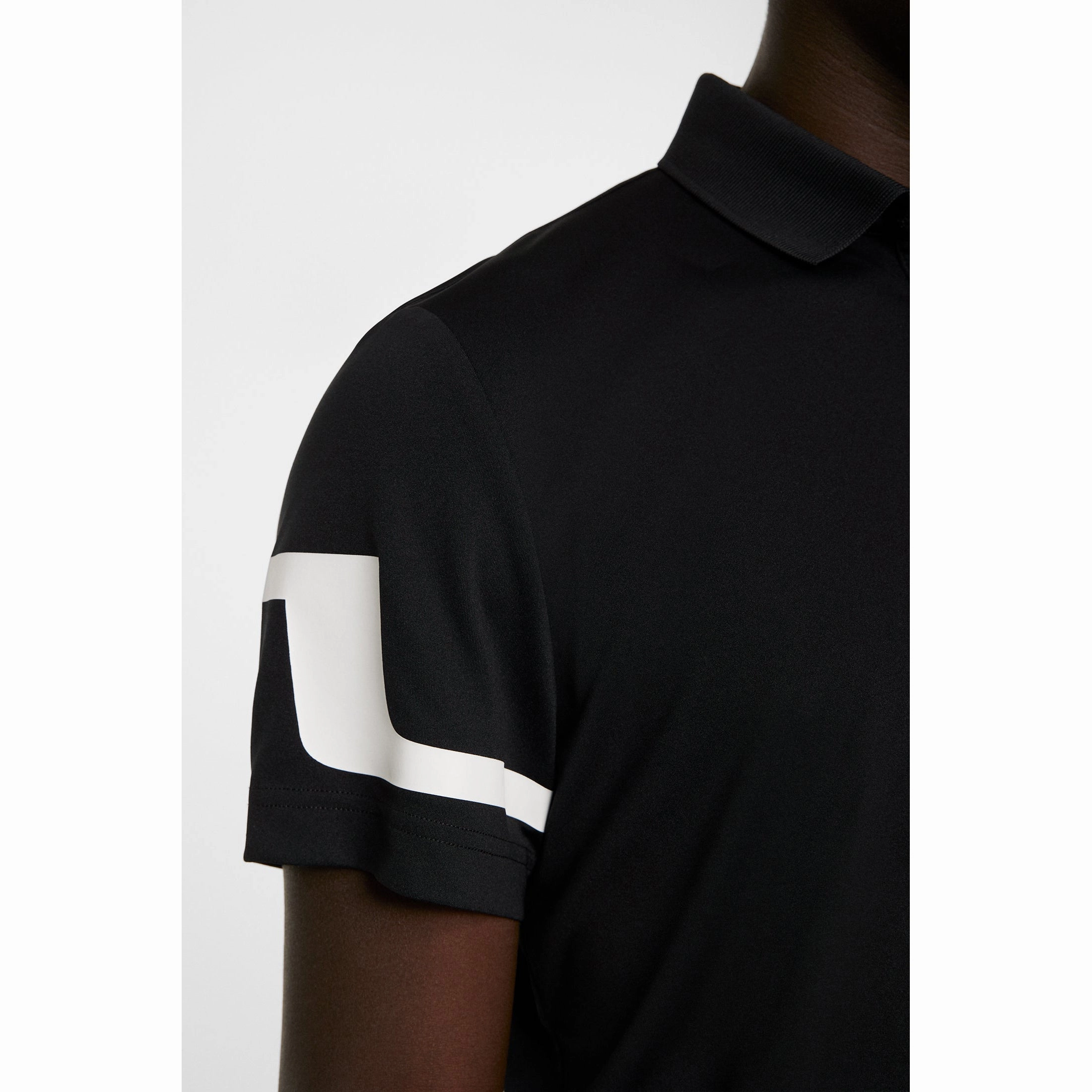 J.Lindeberg Heath Regular Fit Golf Polo Shirt - Black Breathable mesh