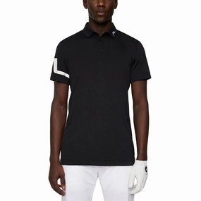 J.Lindeberg Heath Regular Fit Golf Polo Shirt - Black Golf Style