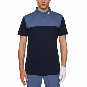 Stylish Neckline Effortless Style J.Lindeberg Jeff Golf Polo Shirt - JL Navy